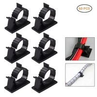 60pcs self adhesive cable clips management charging cord organizer holder line fixed charger clamps for car pc mouse tv