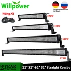 Трехрядная Светодиодная панель Willpower для внедорожника, прямая комбинисветодиодный балка для дальнего света, для пикапа 4x4, 22 дюйма 32 дюйма 42 дюйма 52 дюйма