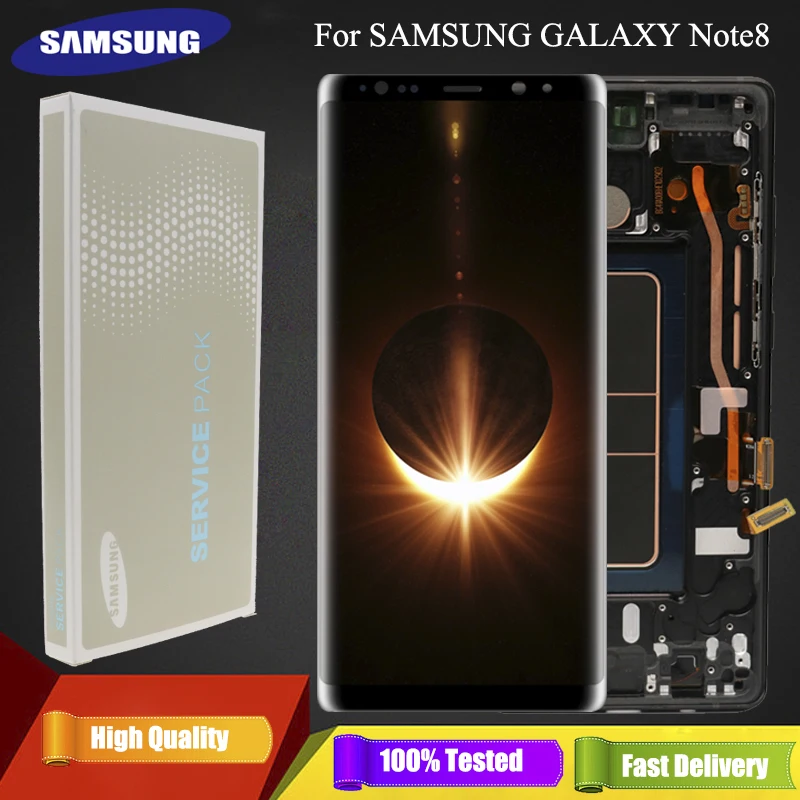 SUPER AMOLED 6,3 ''дисплей с горящей тенью ЖК для SAMSUNG GALAXY Note8 N9500 N950F дисплей кодирующий преобразователь сенсорного экрана в сборе