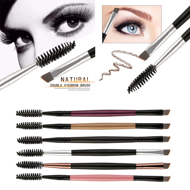 

Портативная кисть для бровей, расческа для бровей с двойной головкой, косметический инструмент, аксессуары для макияжа, кисть для ресниц и б...