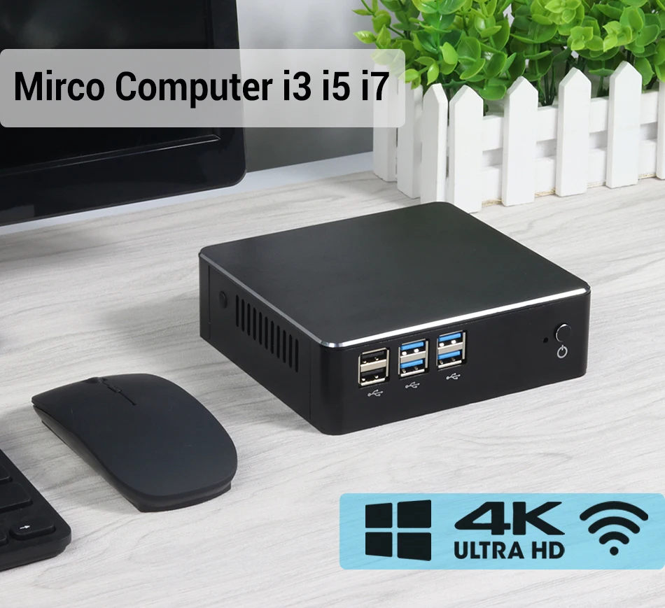 XCY мини ПК безвентиляторный Intel Core i7 7500U I5 7200U i3 7100U 4K HTPC компьютер Linux Windows 10 Мини