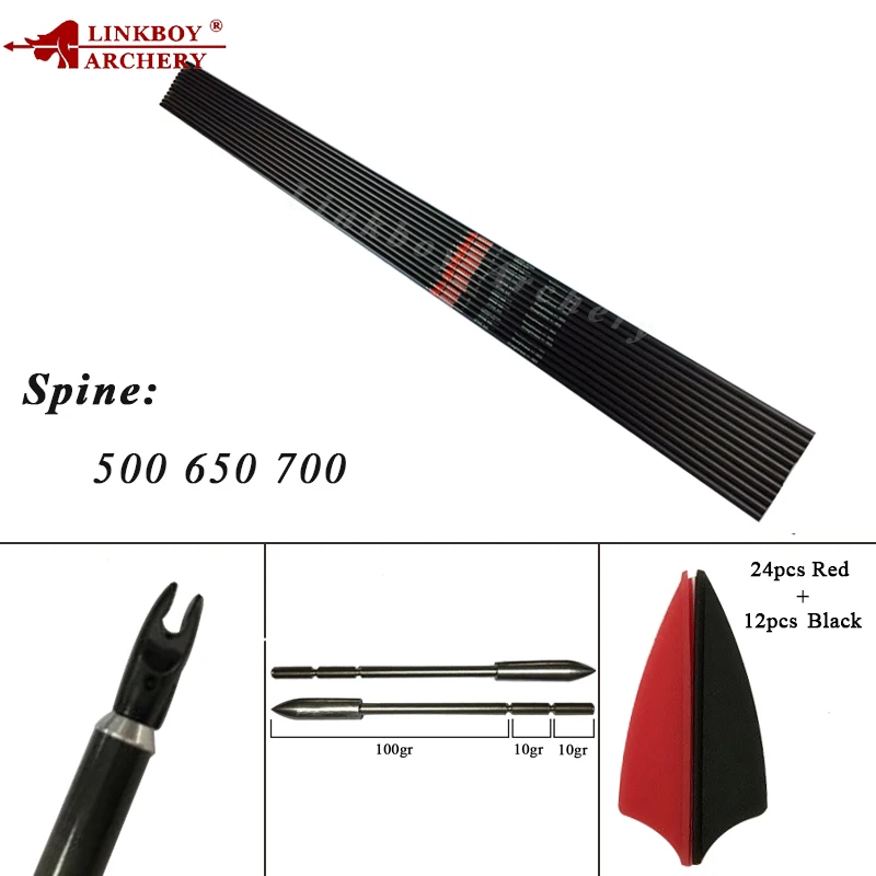 Linkboy стрельба из лука 12 шт. карбоновые стрелы наконечники для стрельбы X10 1 75 дюйма