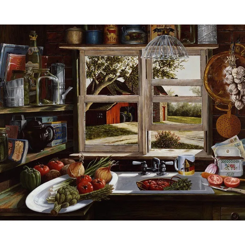 5D DIY кухонные украшения полностью квадратные круглые алмазные картины алмазная