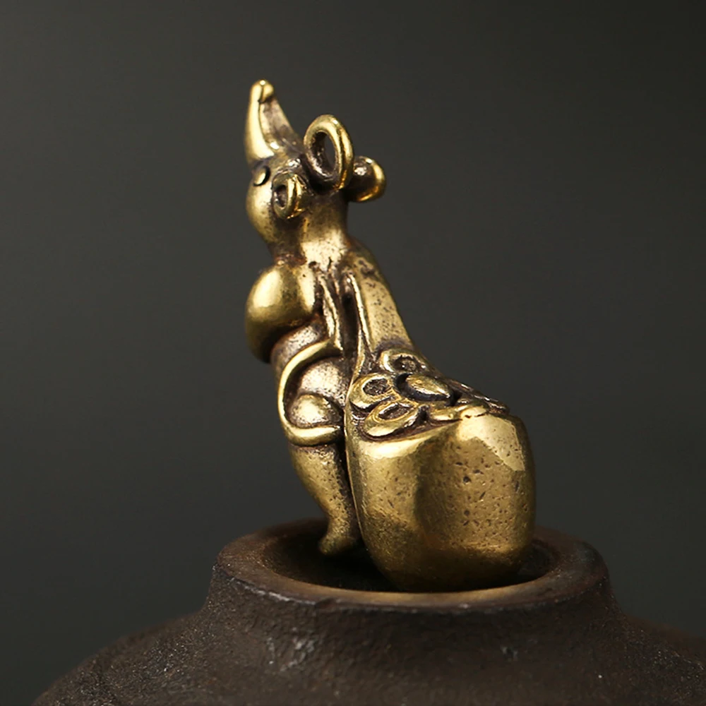 Брелок для ключей мышь кулон медная крыса форма брелок кошелек драгоценностей