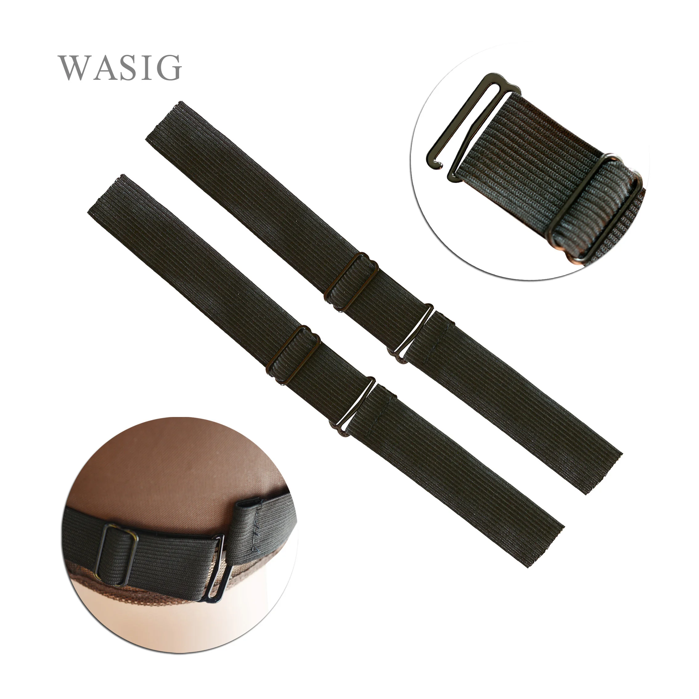 Регулируемые черные нейлоновые эластичные ленты для создания париков колпачки