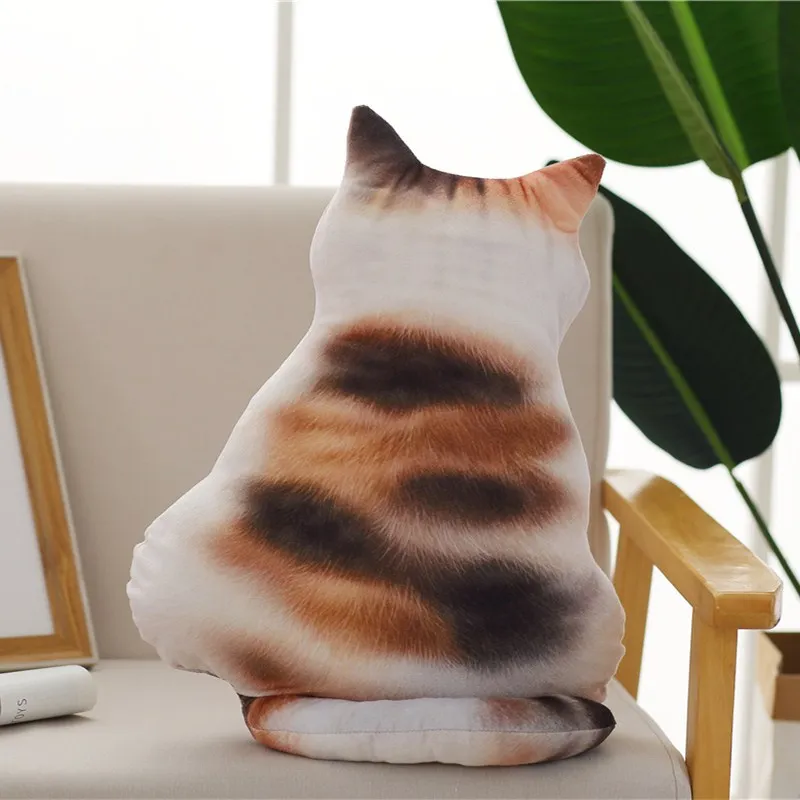 Подушка на заднюю панель с мультяшным животным для дивана имитация кошки