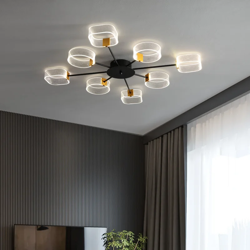 

BDG Modern LED Ceiling lights Bedroom Living room Led Ceiling lamps 6LT/8LT/10LT Home Deco Indoor Lighting Black Painted
