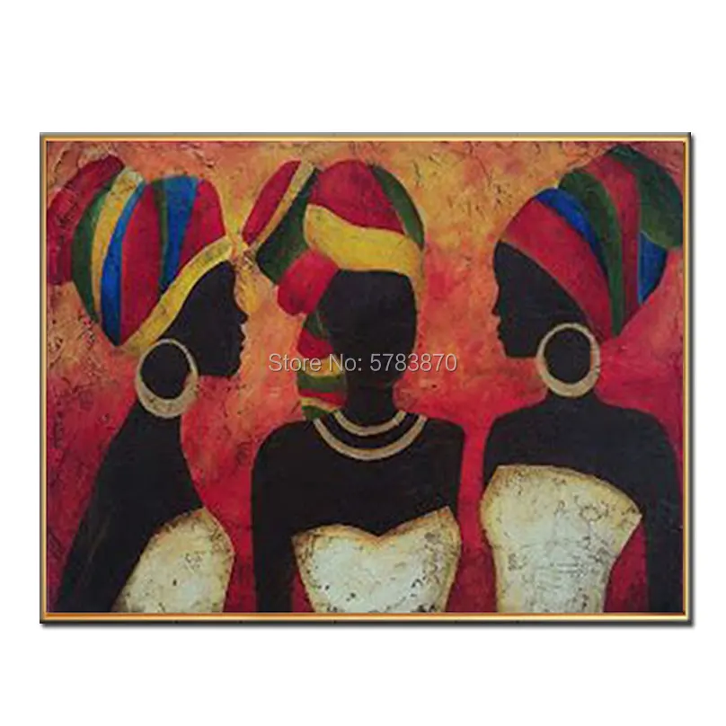 

Hand painted african woman picture dark red africa portrait oil painting On Canvas figure wall art artwork home decoration