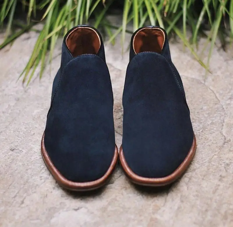 

Men's New Fashion Pu Leather Low-heel Round Toe Ankle Shoes Men's Retro Classic Casual British Retro Martin Boots HA471