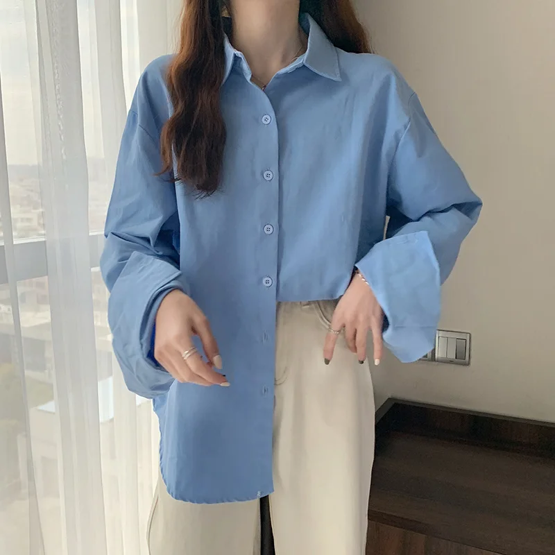 Новинка Весна 2021 женская одежда корейский модный милый топ рубашка приталенная