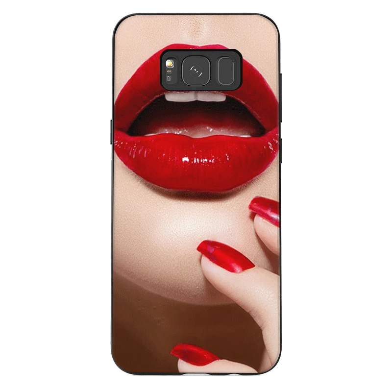 Silicome phone case for sansung J4 Core 2018 J6 Prime J7 Duo J8 M10 M20 M30 A2 Flame red lips Cute | Мобильные телефоны и