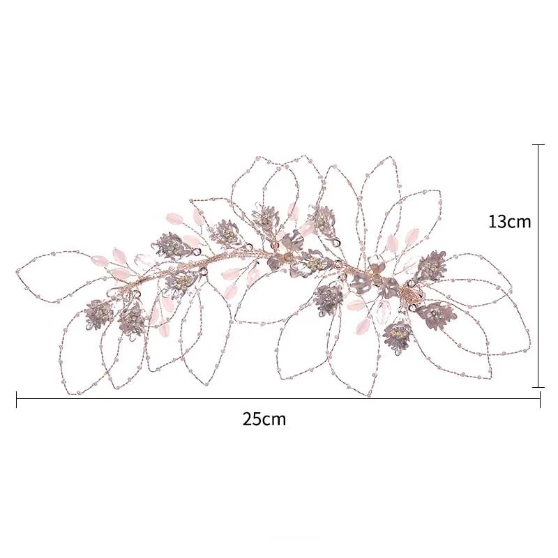 

1pcs Fairy Handmade Weave Crystal Leaves Bridal Wedding Hairband Diadema Women Hair Accessories Wedding Hair Jewelry