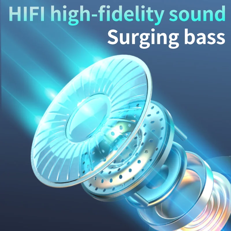 

Wireless 5.2 Headphone Touch Control Sports Waterproof Bluetooth-compatible Earphone HiFi Bass Stereo Earphone Headset with Mic