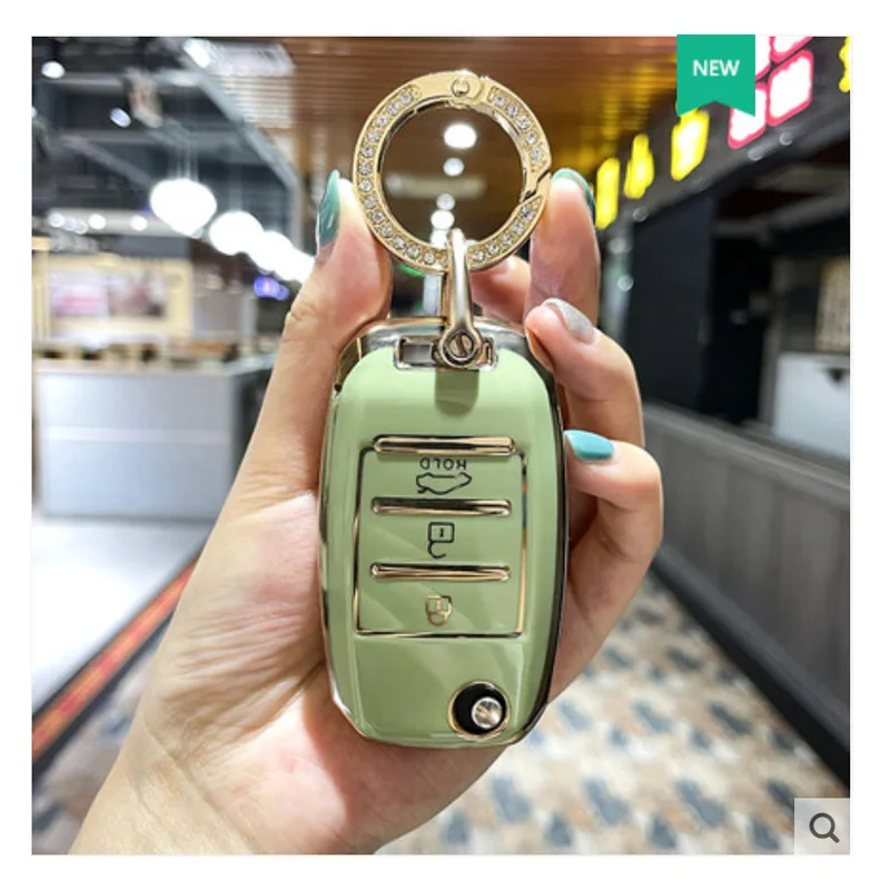 

New TPU Folding Key Case Cover For Kia Rio 3 K2 Ceed Cerato K3 Sportage 4 Picanto K5 Optima Sorento Forte Stinger 2017 2018