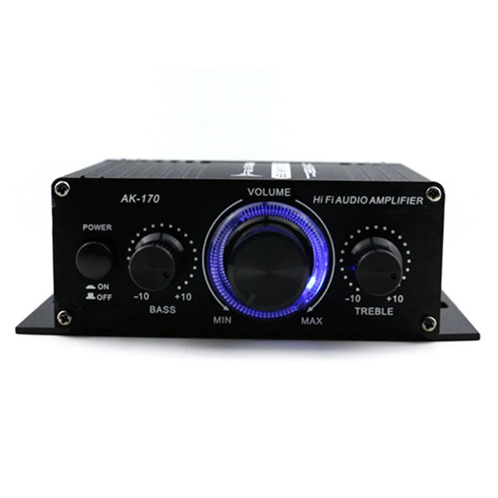 Автомобильный усилитель AK170 12 В мини Hi Fi сабвуфера бустер Радио MP3 Канал Стерео