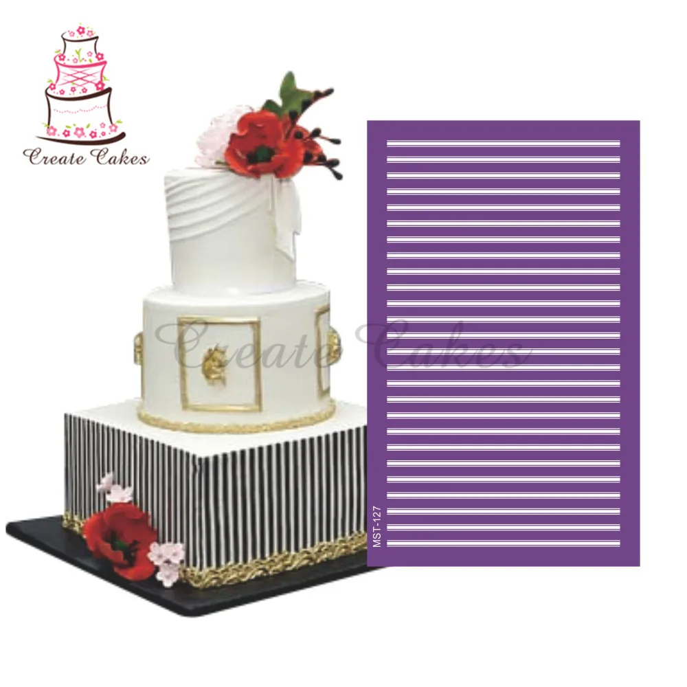 

New Design Cake Stencil Stripes Mesh Stencils For Wedding Cake Border Stencils Fondant Mould Cake Decorating Tool Cake Mold