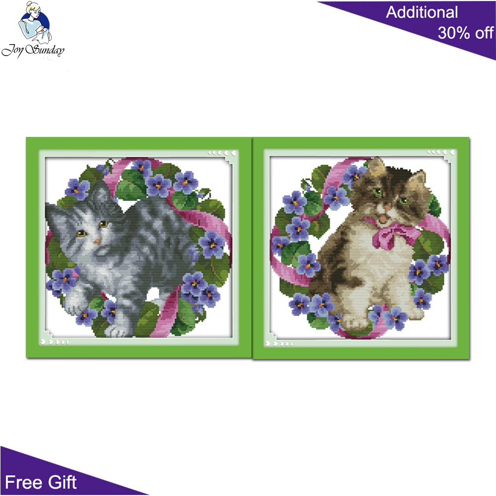 Набор для вышивки крестиком в виде кошек D550(1)D551(2)|cross stitch kits|embroidery diydiy cross |