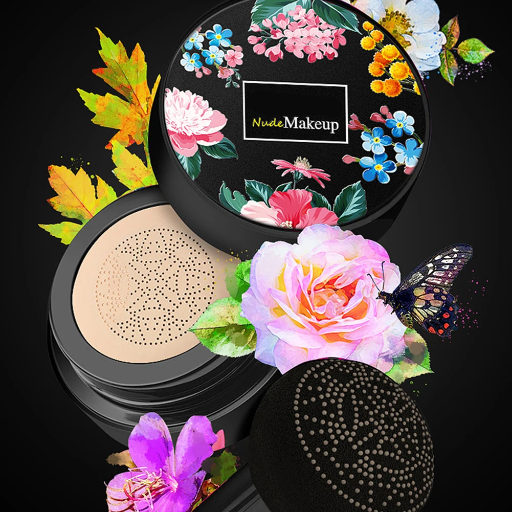 

BB Air Cushion Foundation Mushroom Head CC Cream Concealer Whitening Makeup Cosmetic Waterproof Brighten Face Base Tone