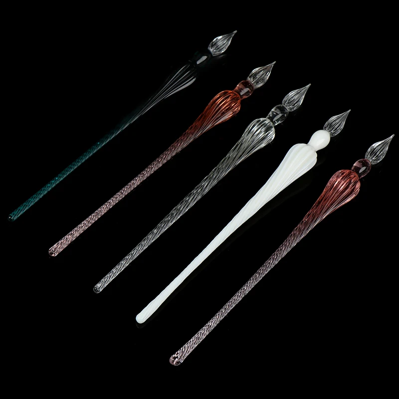 Перьевая ручка из прозрачного стекла без углеродных чернил инструменты для