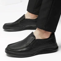 2022 style summer mens shoes casual genuine leather loafers male classics black hollow breathable shoe man flats shoes for men