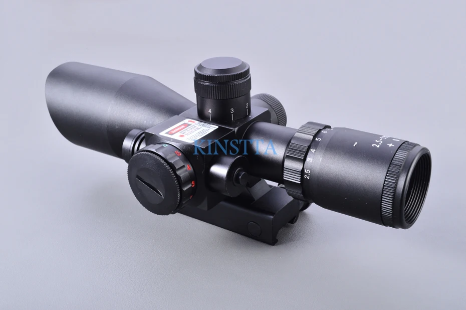 KINSTTA 2,5-10x40 двойной подсвечиваемый лазерный прицел для винтовки, солнцезащитный козырек с красным лазером для охоты CS Battle