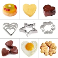 3pcs cookie cutter tools star heart shaped biscuit pastry stainless steel mold cake decorating baking kitchen tools