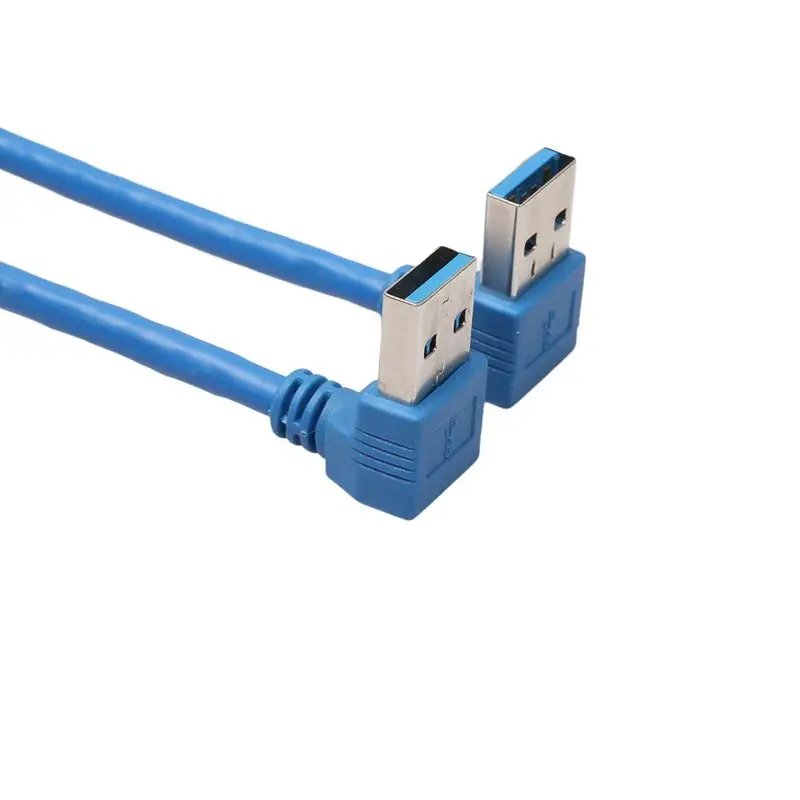 Удлинитель USB 3,0 для мужчин и женщин, угол вверх и вниз-синий(упаковка из 2), 20 см