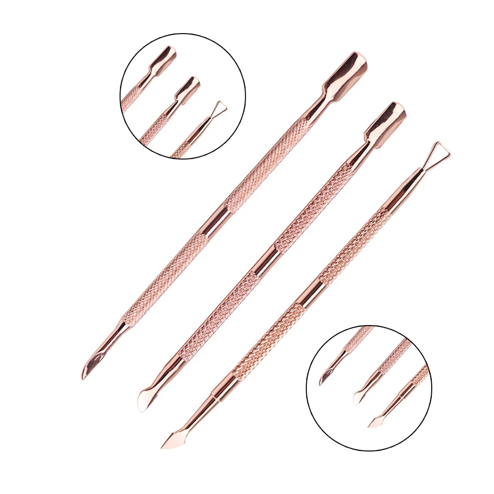 Золотая нержавеющая сталь кутикулы для ногтей толкатель средство снятия УФ гель