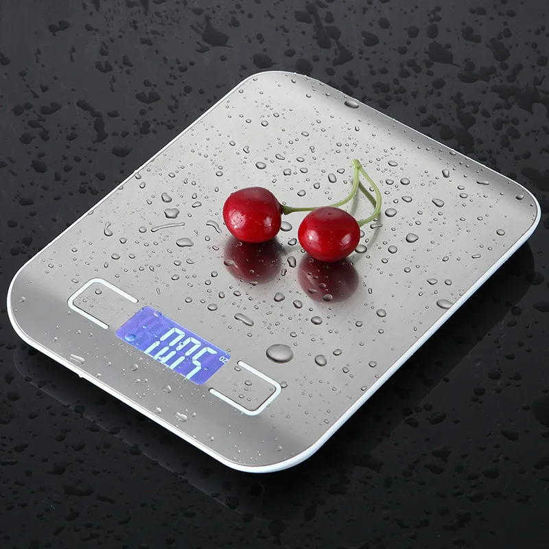 

5/10kg Household Kitchen Digital Scale Stainless Steel Weighing Scale Food Diet Postal Balance Measuring LED Electronic Scales