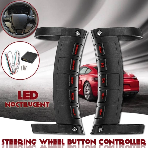 Led Wireless Car Steering Wheel Button Remote Control Bluetooth Stereo Dvd Gps