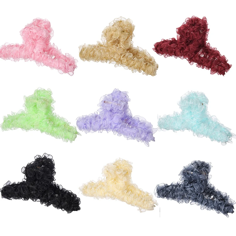 

romantic lace Hair Claw clip clamp for women girls solid ladies hair accessories