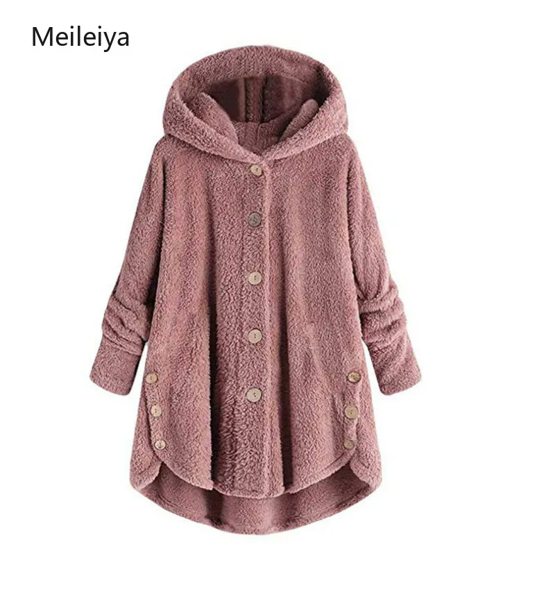 Новинка Женское пальто на пуговицах пушистый отложной воротник верхняя одежда