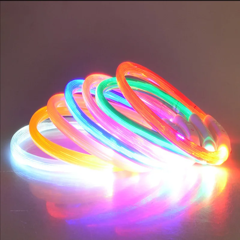 

Led Usb Dog Collar Pet Dog Collar Night Dog Collars Glowing Luminous Rechargeable LED Night Safety Flashing Glow Optical Gift