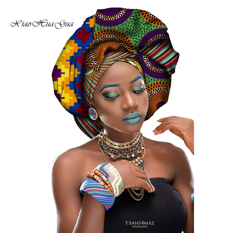 Модный Африканский головной убор для женщин геометрический хлопковый шарф