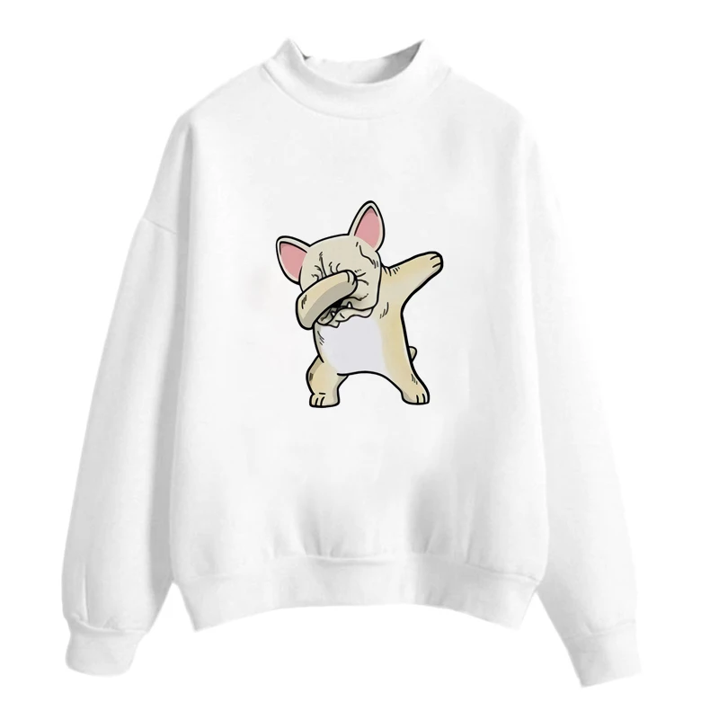 Французский бульдог Kawaii толстовки Толстовка розовый принт Harajuku уличная мода