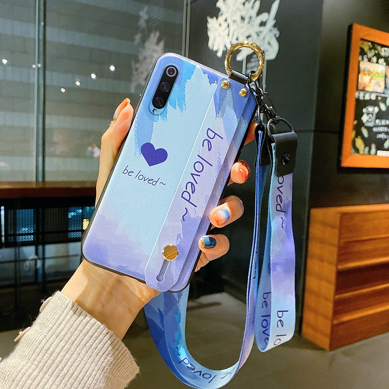 Чехол для Samsung S21 Ultra S20 FE S10 Lite S8 S9 Plus Note 20 10 + 8 9 ремешок на руку шею акварельный