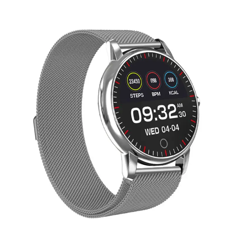 Round Screen Full Touch Wristband Fitness Tracker Blood Pressure Monitoring Smart Watchs New | Электроника