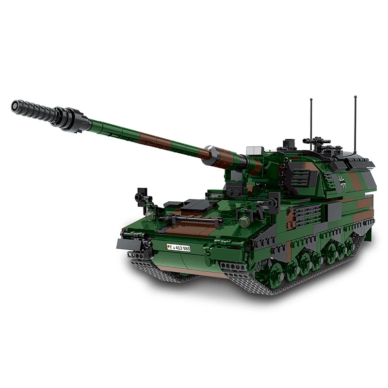 

Новинка, немецкие военные кирпичи Xingbao, 1345 шт., самоходная пушка Panzerhaubitze 2000, набор строительных блоков, наборы моделей танка