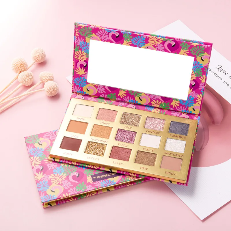 Палитра теней для век с розовым матовым перламутровым блеском водостойкая