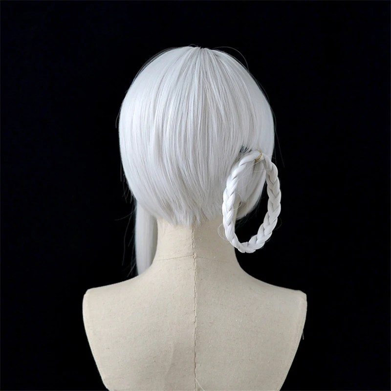 

NieR Kaine Cosplay Wig NieR RepliCant Cosplay Sliver White Braided Hair with Bangs Synthetic Hair Heat Resistant