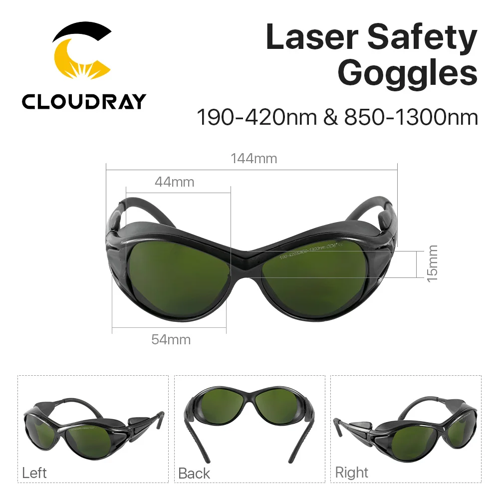 Фото Cloudray 1064 нм защитные очки с лазерным приводом 850-1300 нм OD6 + CE защитные очки для волоконного лазера Стиль A №3