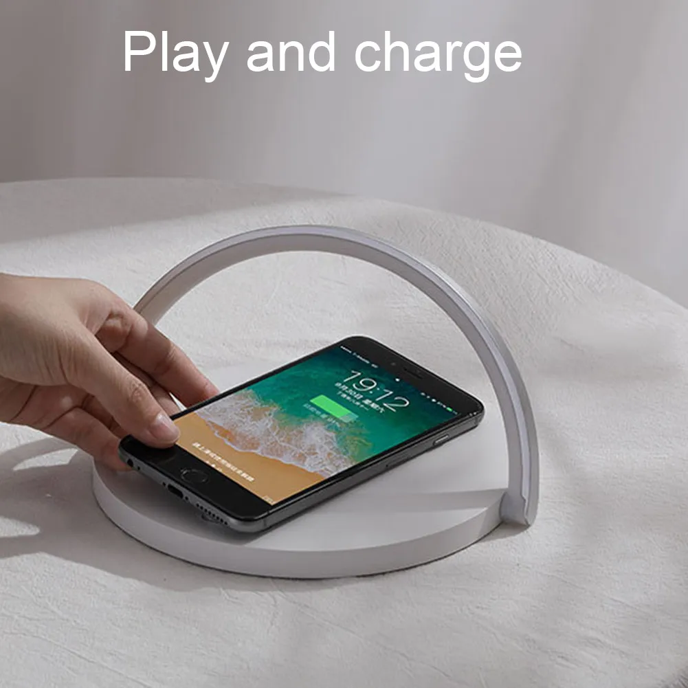 2019 Hot LED Desk Lamp with Qi Fast Wireless Charger USB Chargeable Table Bedside Light Portable L9 #2 | Лампы и освещение