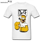 Забавная Мужская футболка с мультяшным принтом Гомера Duff, Подарочная футболка с короткими рукавами, Группа по индивидуальному заказу