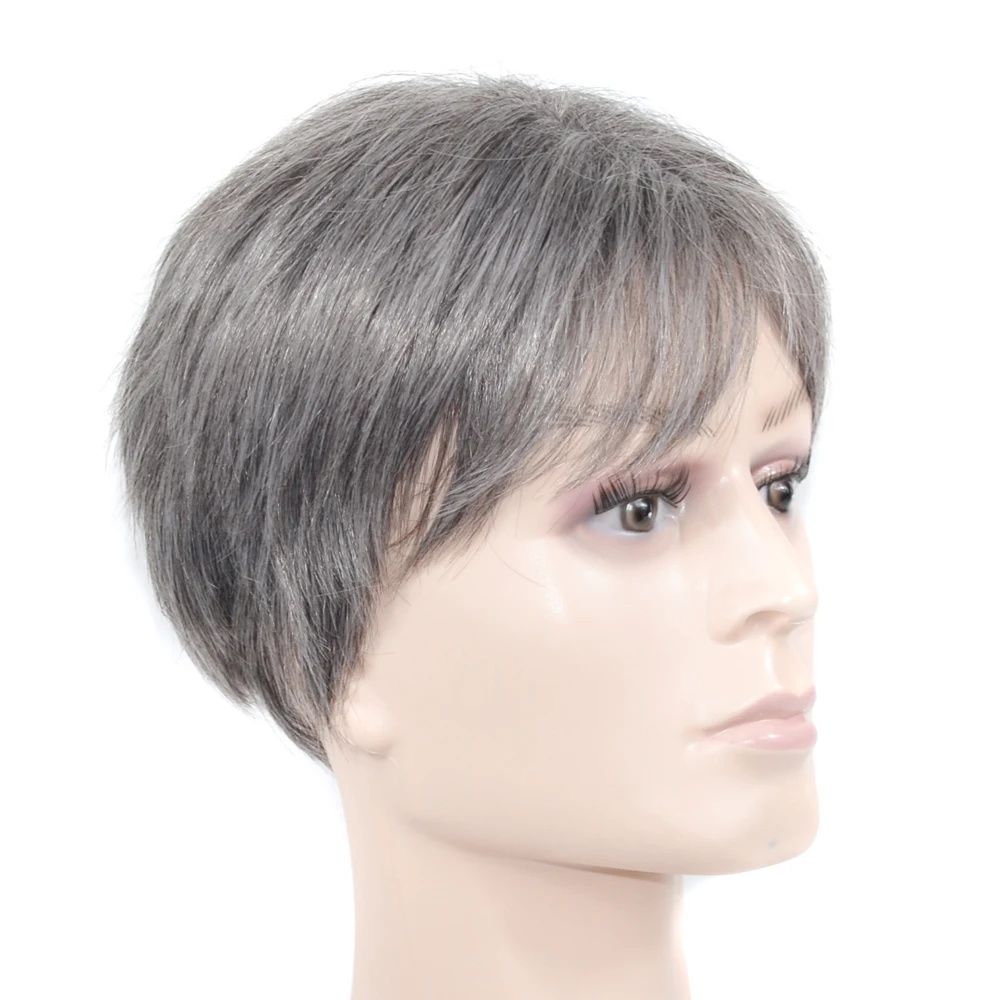 ZM Hair мужские короткие волосы средней длины парик серая отца белый дедушки| |