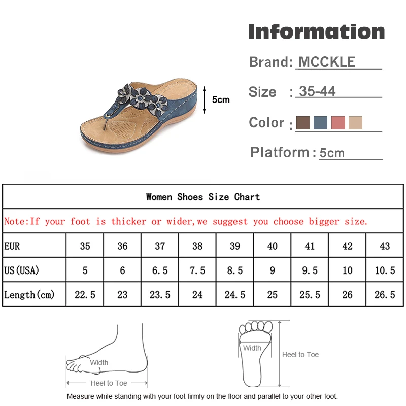 

MCCKLE Women Slippers Summer Ladies Bling Sewing Clip Toe Sandals Female Flip Flops Wedges Platform Shoes Fashion Women's Slides