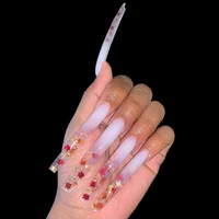 100pcsbag fake nail tips clearnatural false fake manicure acrylic gel diy salon extra long fingernail manicure set