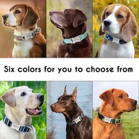 printed puppy cat nameplate id collars custom engraved dog collar personalized id collars nylon pet dogs tag collar pet