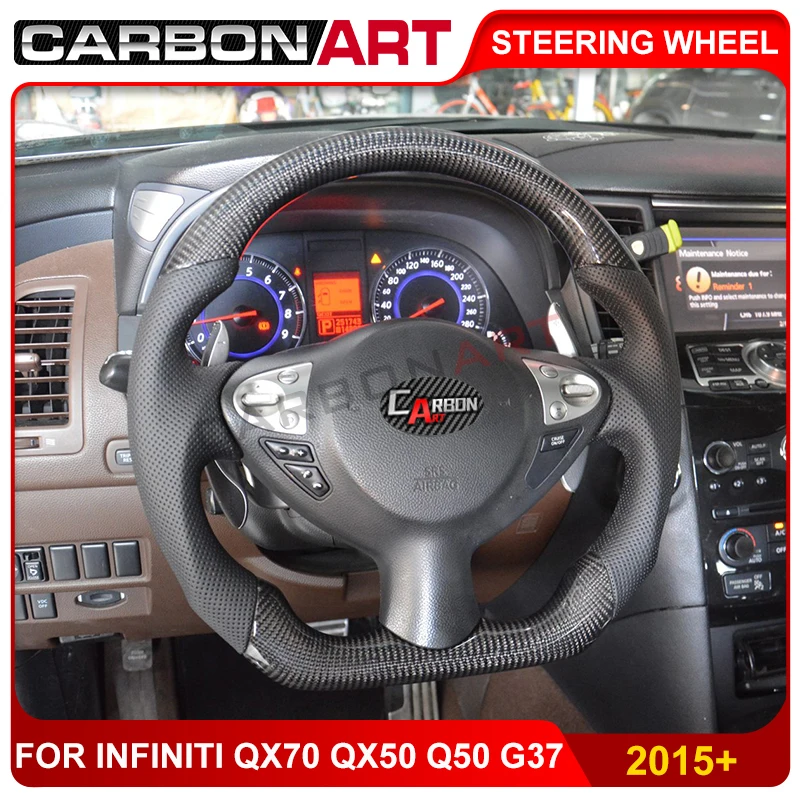 Универсальный черный глянцевый руль из углеродного волокна для замены подходит