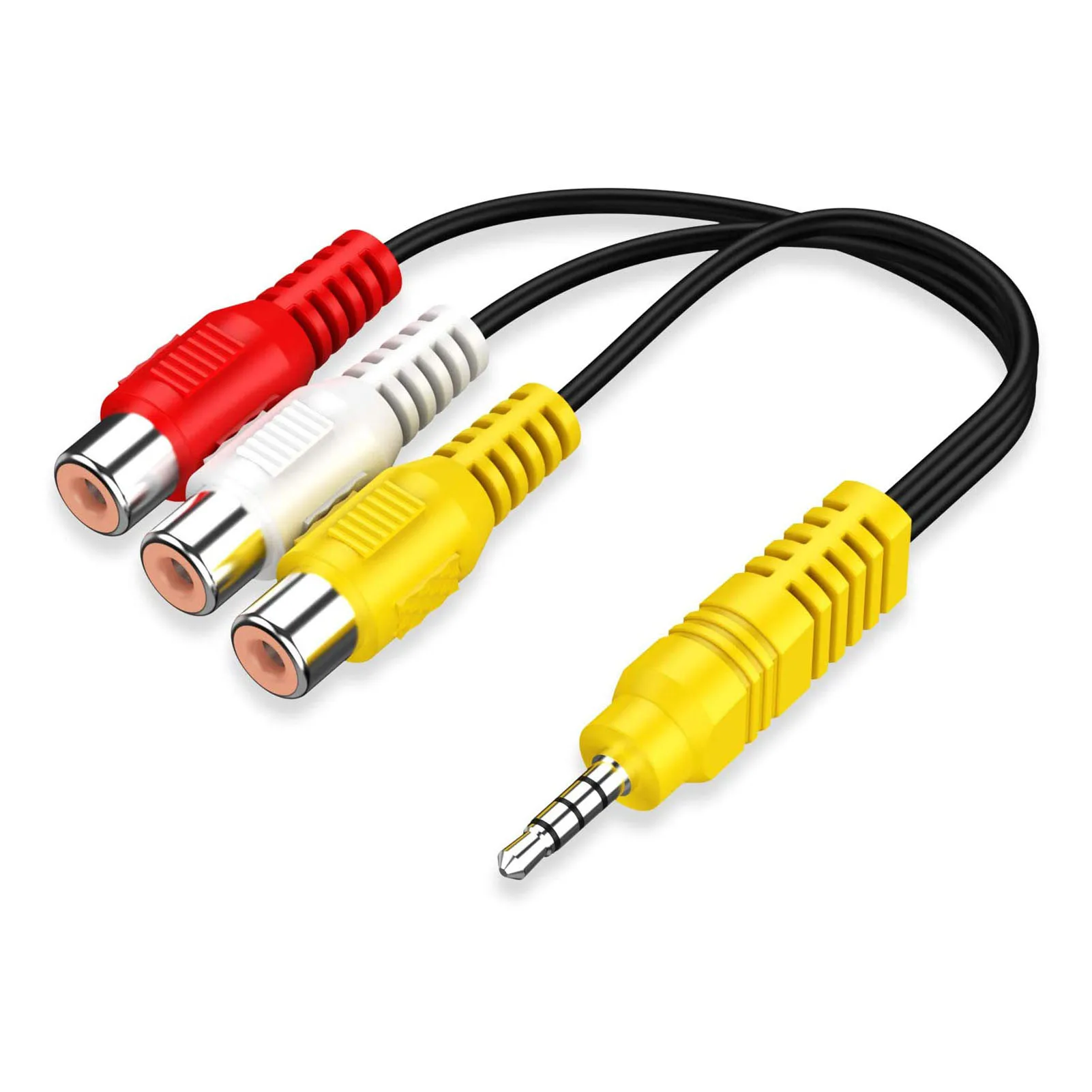 

3.5MM To 3 RCA Cable Video Component AV Adapter Cable for TV 3.5mm To RCA Red, White and Yellow Female Video Cable TV Set