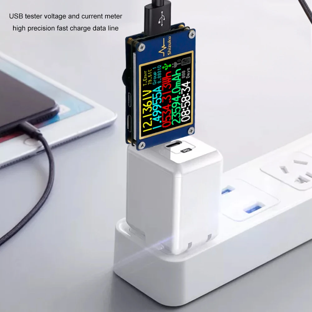USB тестер YK001 для быстрой зарядки 1 77 дюйма цифровой вольтметр амперметр
